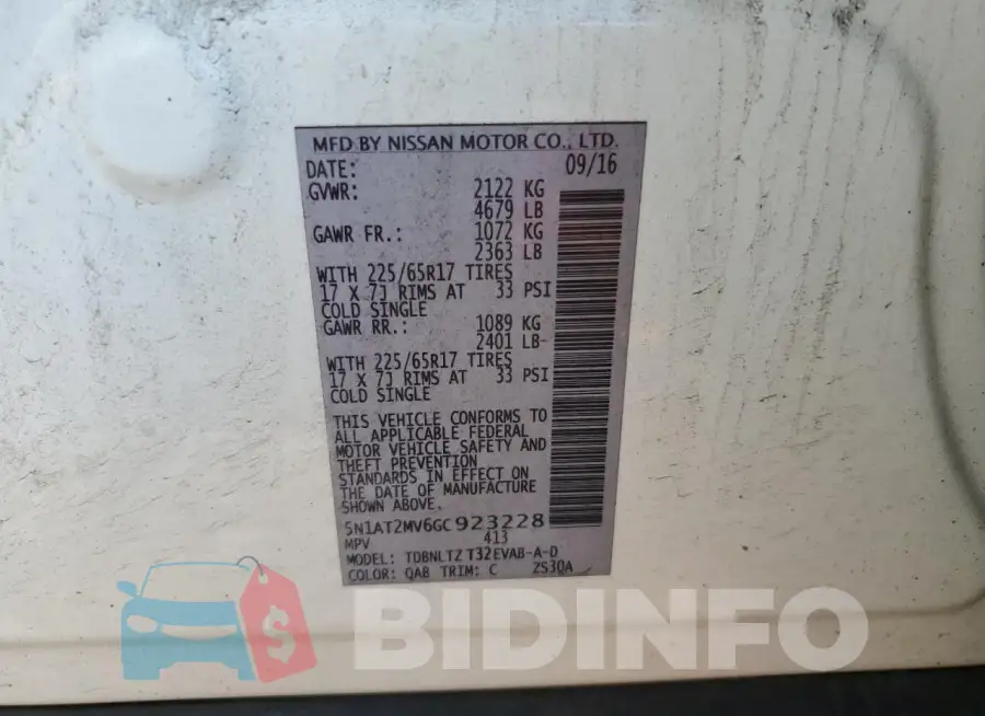 5N1AT2MV6GC923228 Photo# 13