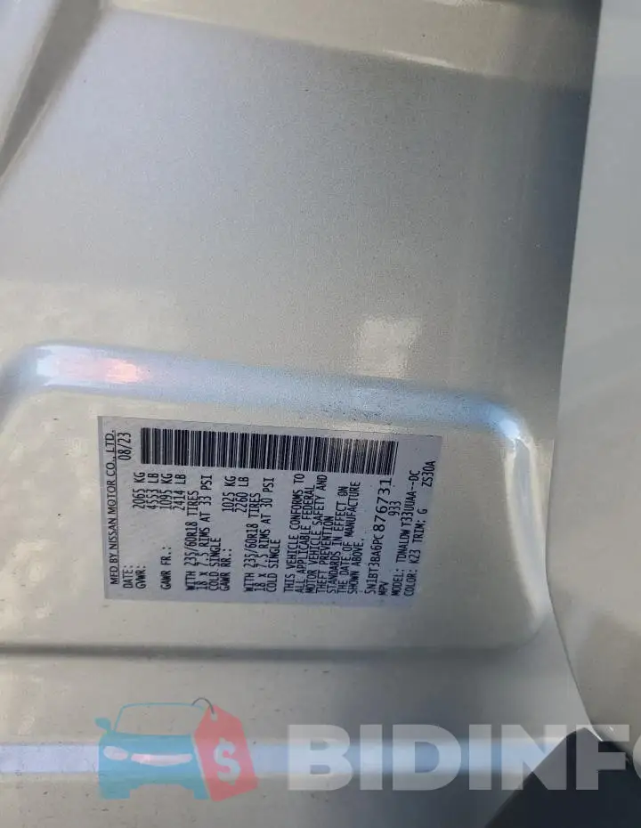 5N1BT3BA6PC876731 Photo# 14