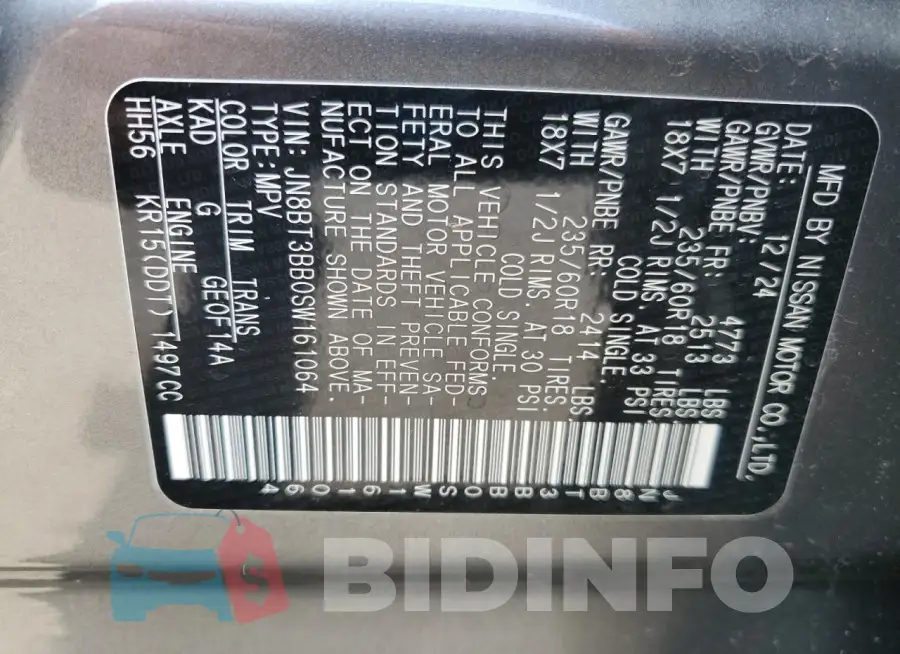 JN8BT3BB0SW161064 Photo# 14