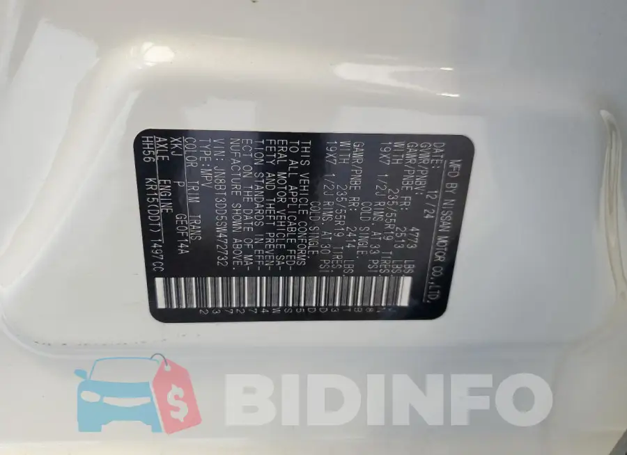 JN8BT3DD5SW472732 Photo# 13