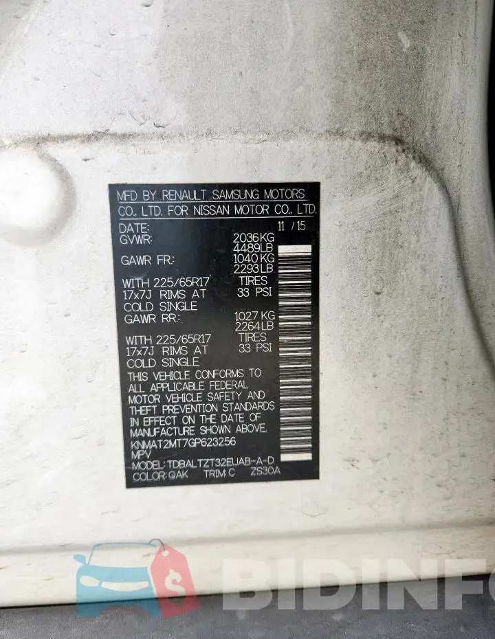 KNMAT2MT7GP623256 Photo# 13