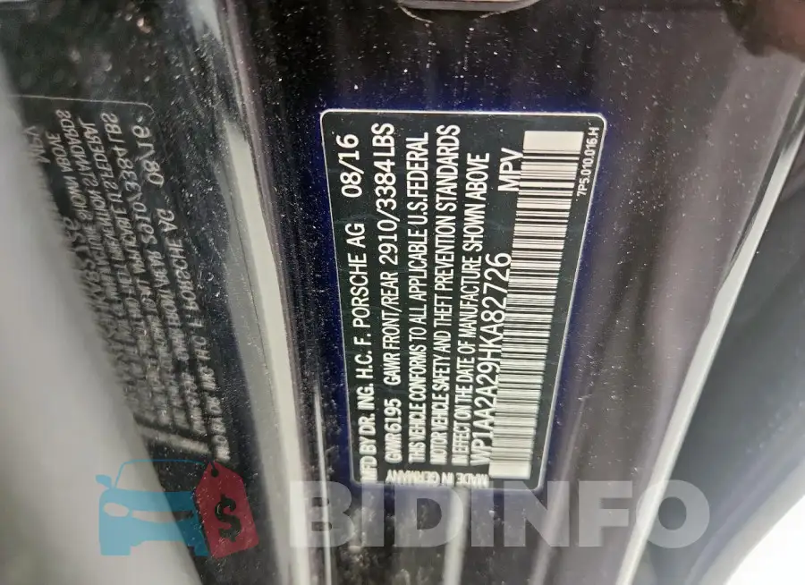 WP1AA2A29HKA82726 Photo# 13