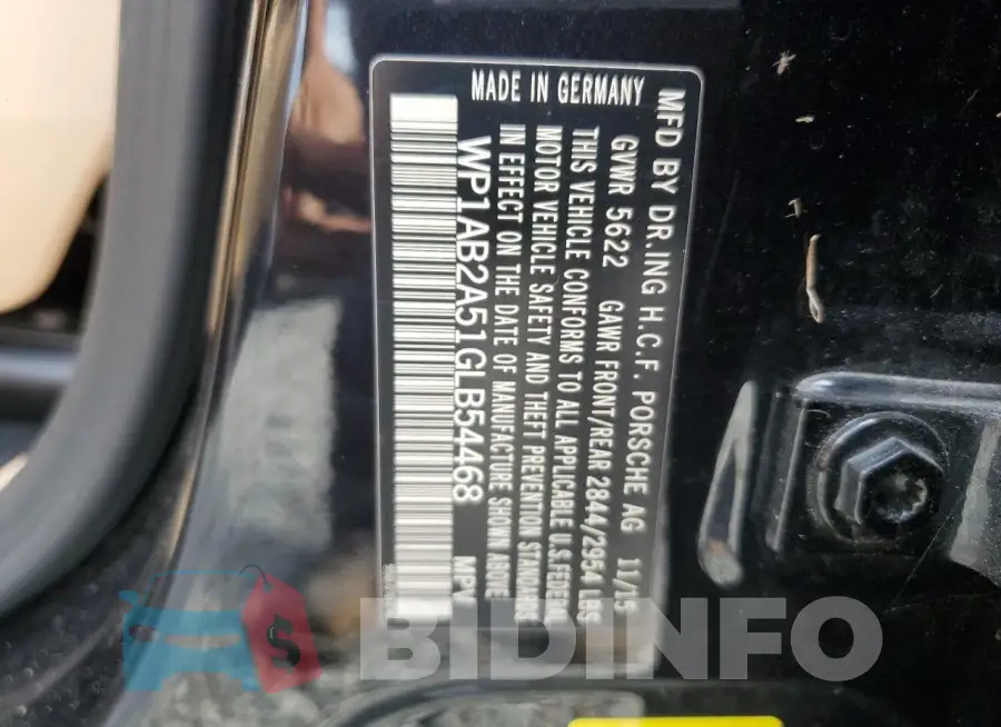 WP1AB2A51GLB54468 Photo# 13