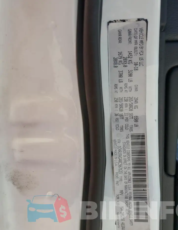 1C4RJFAG4KC567123 Photo# 13