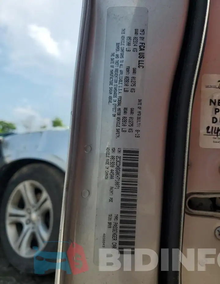 2C3CDXBG0KH710071 Photo# 12