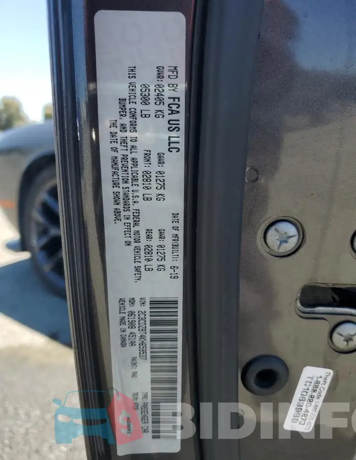 2C3CDZBT4KH659537 Photo# 12