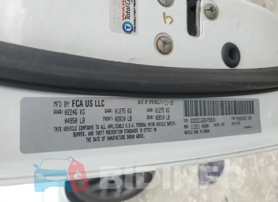 2C3CDZJG3KH756524 Photo# 13