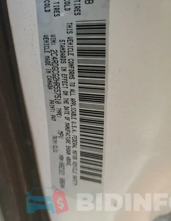 2C4RDGCG2HR557510 Photo# 12