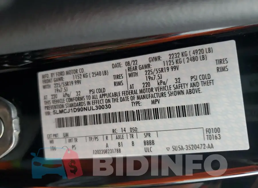 5LMCJ1D90NUL30030 Photo# 13