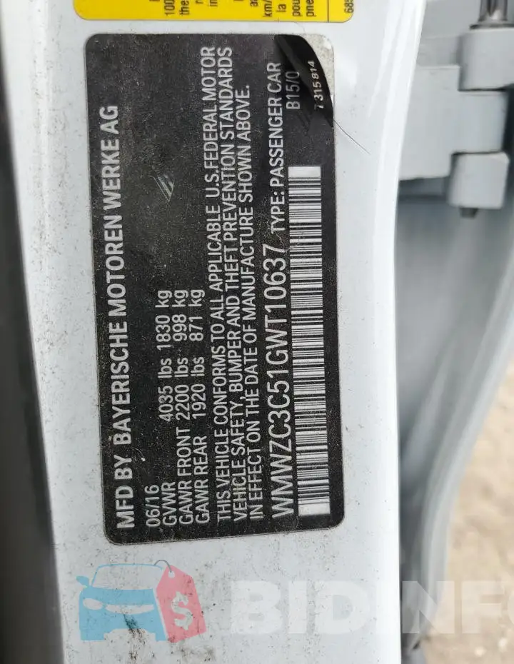 WMWZC3C51GWT10637 Photo# 12