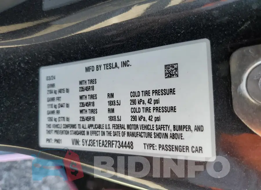 5YJ3E1EA2RF734448 Photo# 13