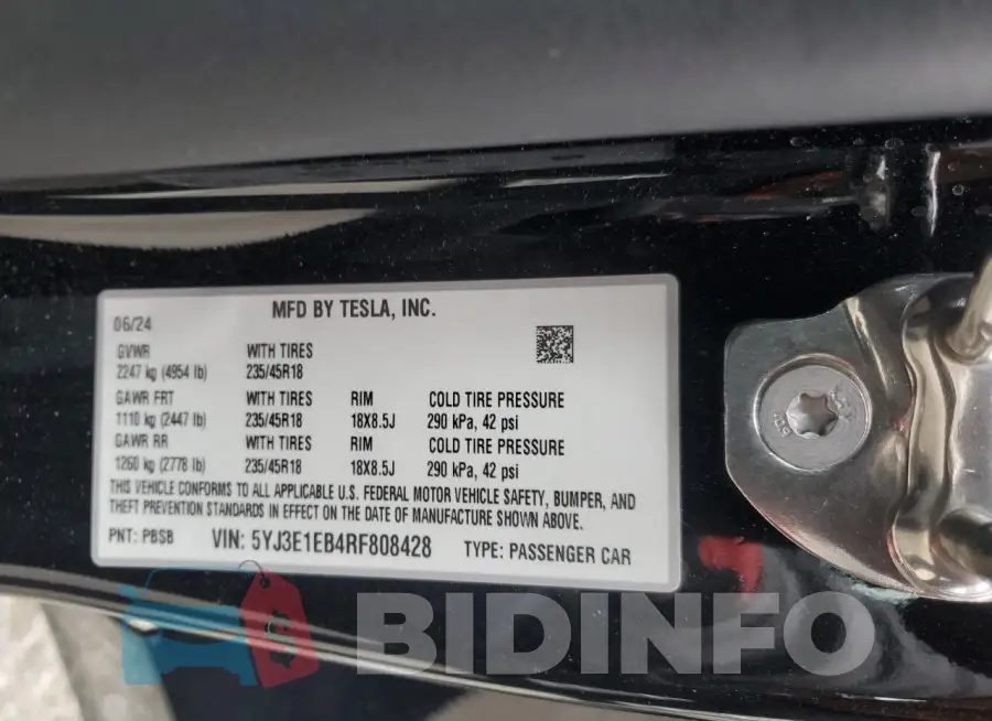 5YJ3E1EB4RF808428 Photo# 12