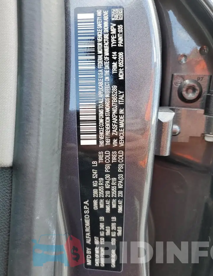 ZASFAKPN0J7B65289 Photo# 13