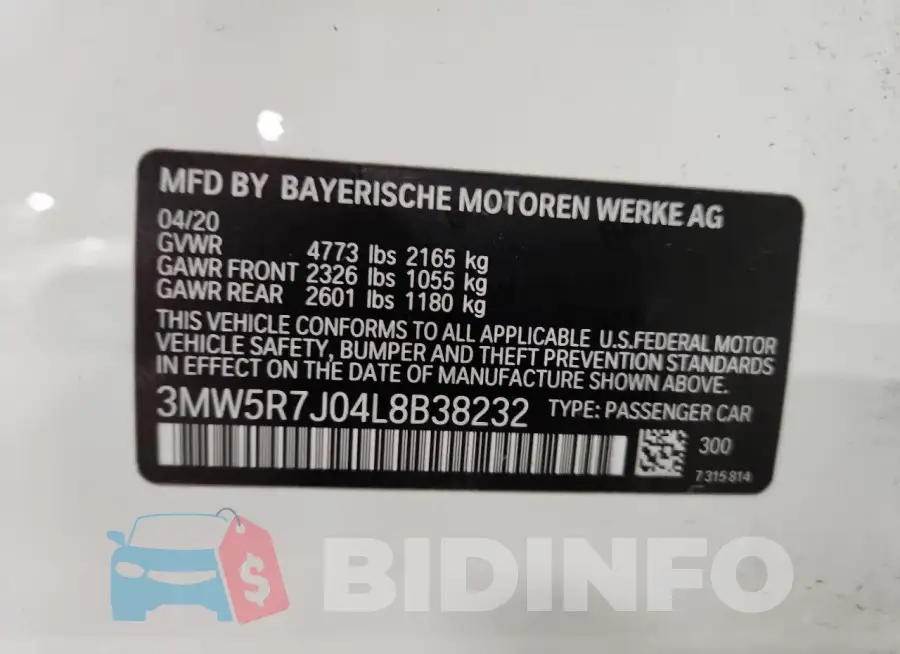 3MW5R7J04L8B38232 Photo# 12