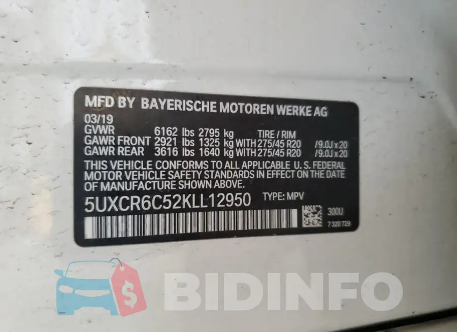 5UXCR6C52KLL12950 Photo# 14