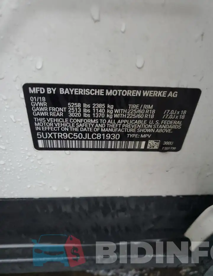 5UXTR9C50JLC81930 Photo# 13