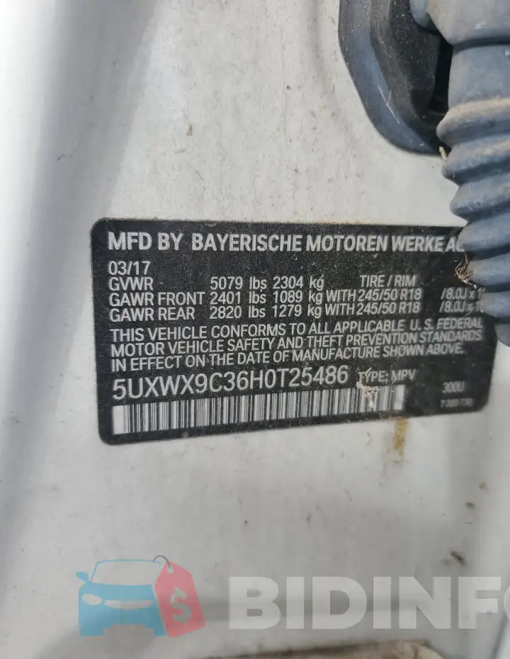 5UXWX9C36H0T25486 Photo# 13