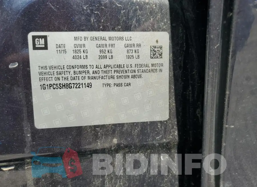 1G1PC5SH8G7221149 Photo# 12