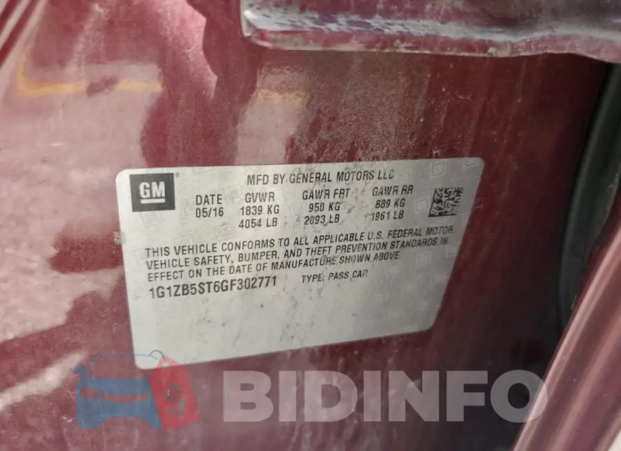 1G1ZB5ST6GF302771 Photo# 12