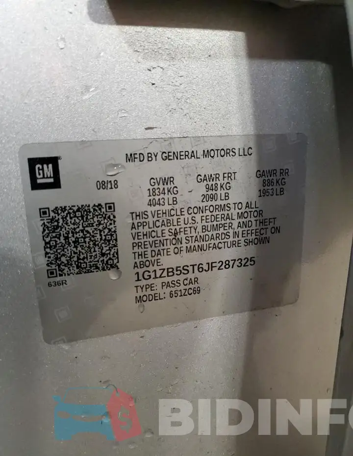 1G1ZB5ST6JF287325 Photo# 12