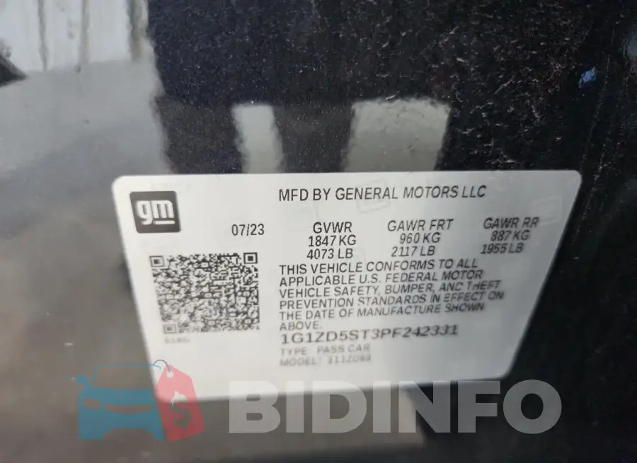 1G1ZD5ST3PF242331 Photo# 12