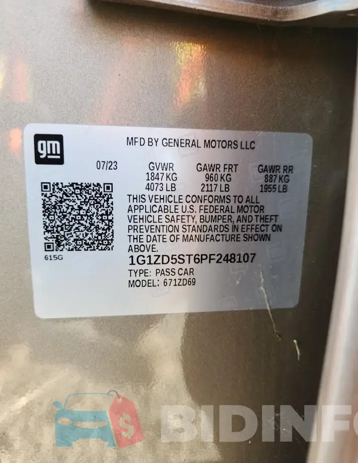 1G1ZD5ST6PF248107 Photo# 12