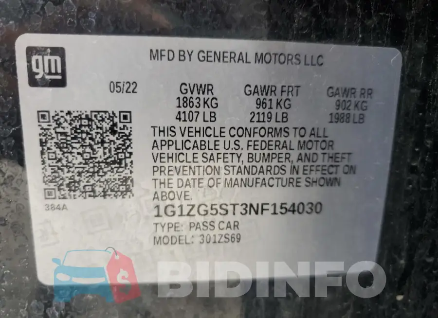 1G1ZG5ST3NF154030 Photo# 12