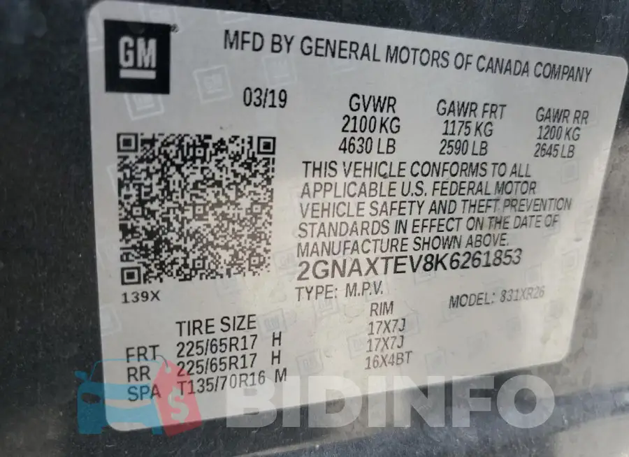 2GNAXTEV8K6261853 Photo# 13