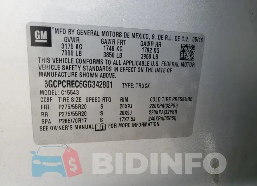 3GCPCREC6GG342801 Photo# 12