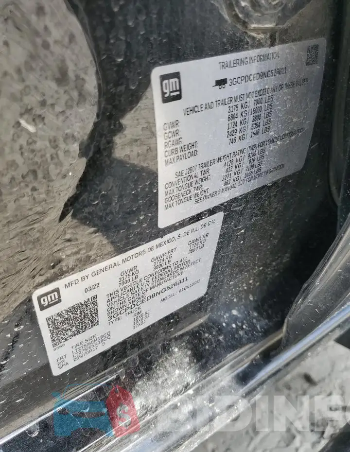 3GCPDCED9NG526811 Photo# 12