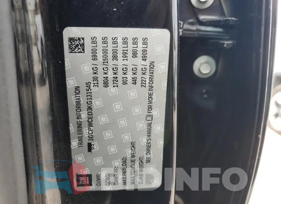 3GCPWCED3KG131545 Photo# 12