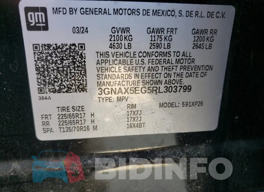 3GNAX5EG5RL303799 Photo# 14