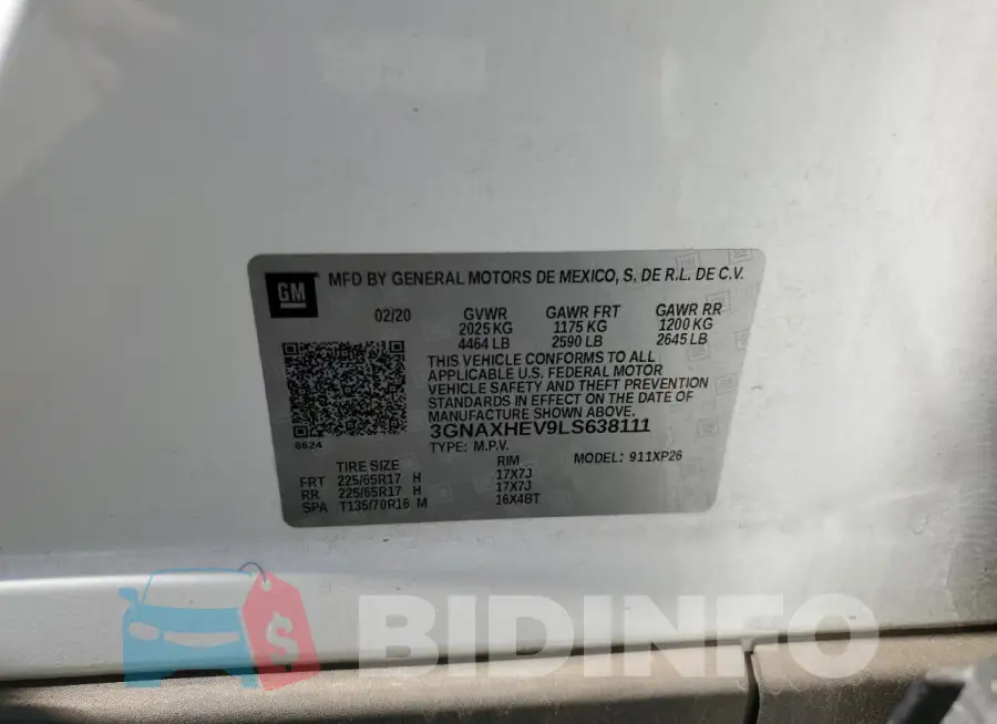 3GNAXHEV9LS638111 Photo# 13
