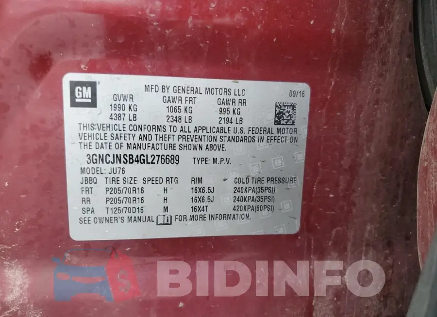 3GNCJNSB4GL276689 Photo# 13