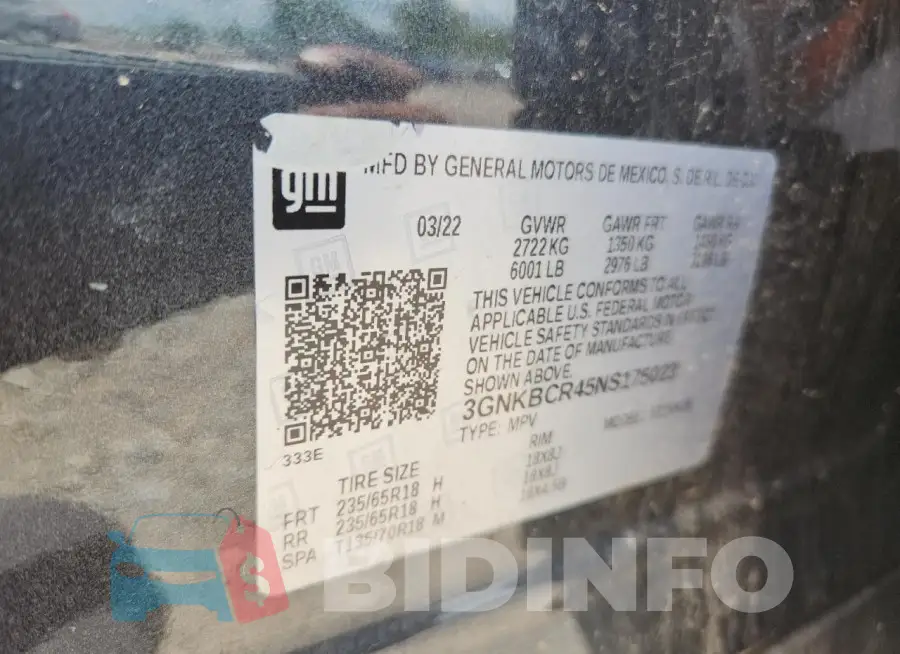 3GNKBCR45NS175023 Photo# 13