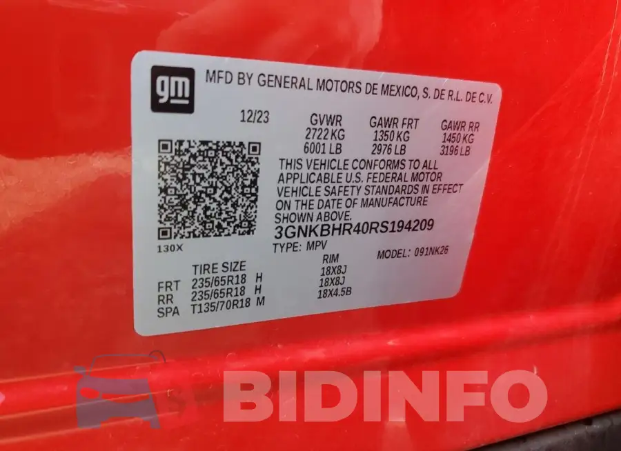 3GNKBHR40RS194209 Photo# 12