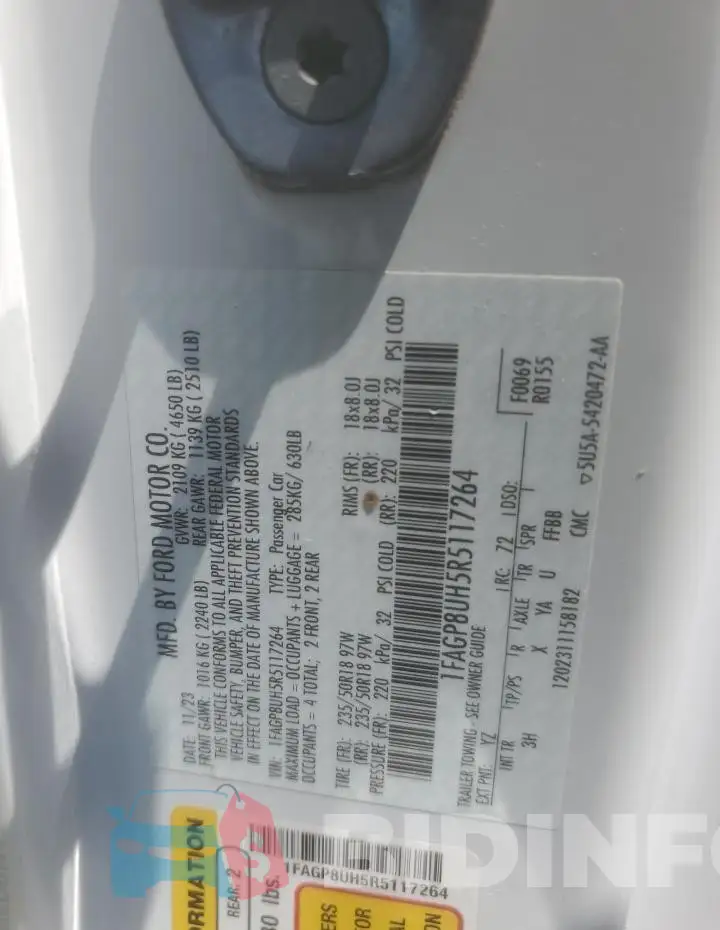 1FAGP8UH5R5117264 Photo# 12