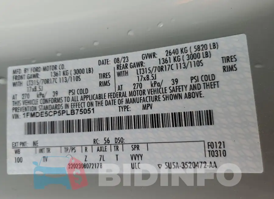 1FMDE5CP5PLB75051 Photo# 13
