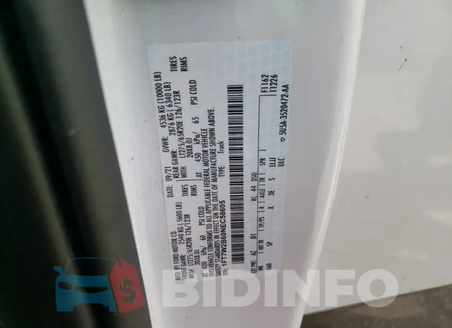 1FT7W2B60NEC58605 Photo# 12