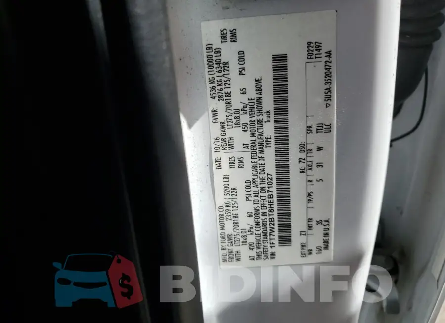 1FT7W2BT8HEB71027 Photo# 12
