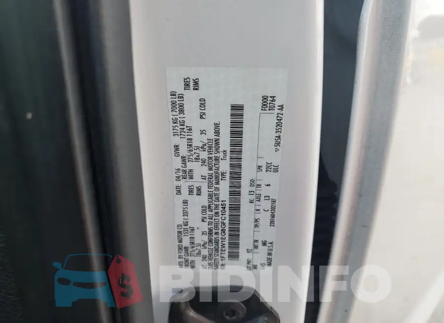 1FTEW1EG8GFC10451 Photo# 12