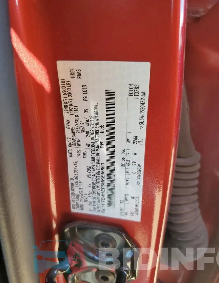 1FTEW1EP6HKE16893 Photo# 12