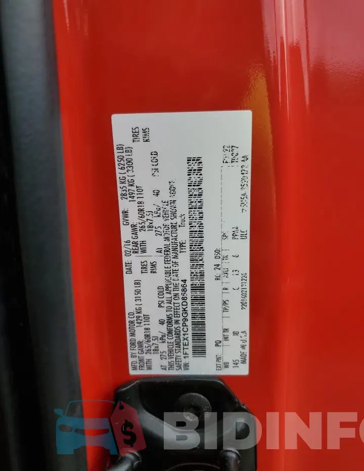 1FTEX1CP9GKD85864 Photo# 12