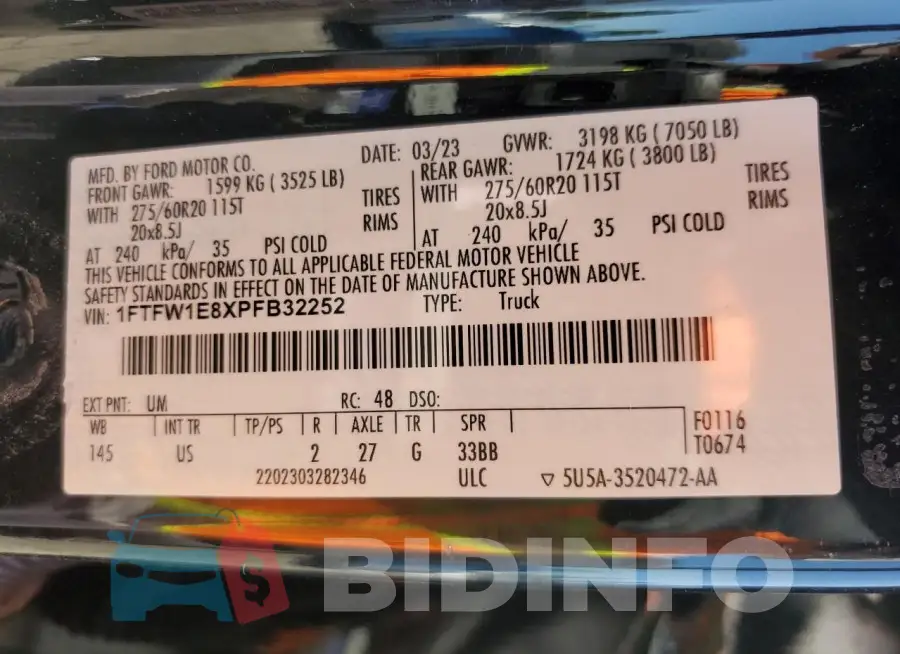 1FTFW1E8XPFB32252 Photo# 12