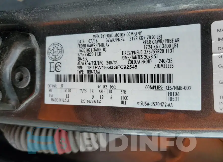 1FTFW1EG3GFC92545 Photo# 12