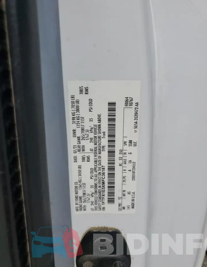 1FTFX1E5XMFC36187 Photo# 12