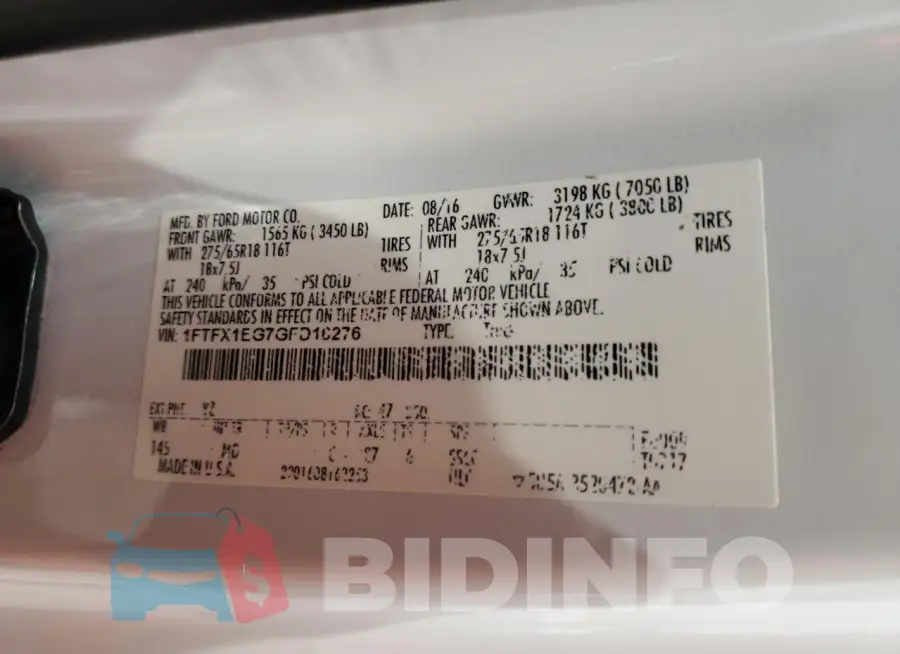 1FTFX1EG7GFD16276 Photo# 13