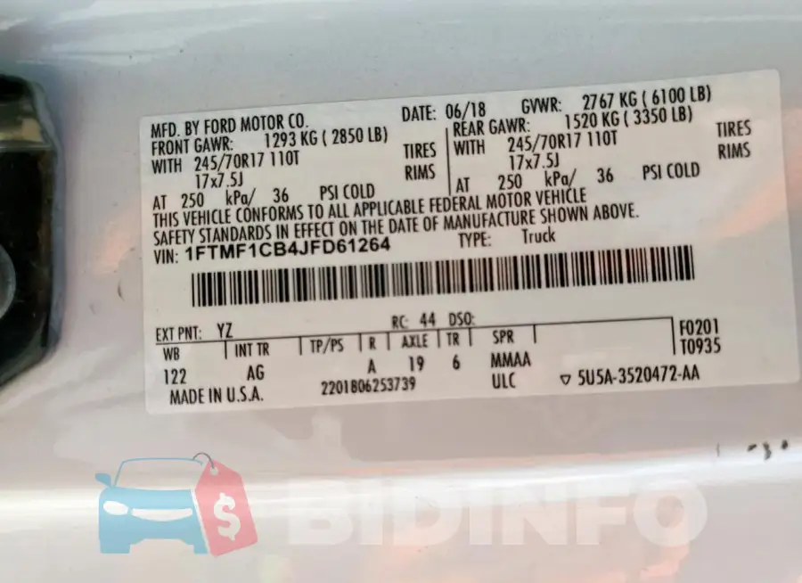 1FTMF1CB4JFD61264 Photo# 12