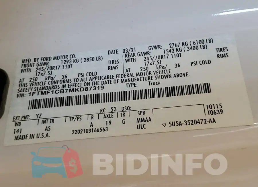 1FTMF1CB7MKD87319 Photo# 12