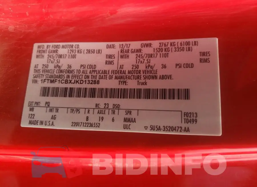 1FTMF1CBXJKD13288 Photo# 12